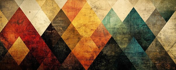 Aufkleber - Geometric shapes illustration abstract background idea. Abstract geometric pattern featuring a blend of colors and textures for creative design.
