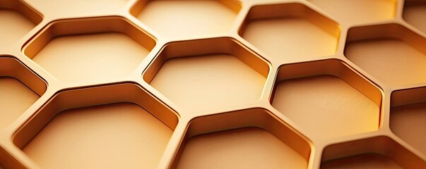 Aufkleber - Geometric shapes illustration abstract background idea. Close-up of a honeycomb pattern showcasing its unique hexagonal structure.