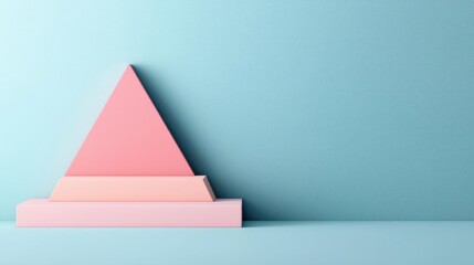 Aufkleber - Geometric pattern design abstract background idea. Minimalist geometric shapes in soft colors on a pastel backdrop for modern design.