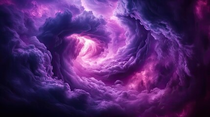 Poster - Dark sky concept. A stunning celestial swirl of purple and black clouds in the cosmos.