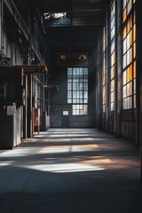 Poster - Industrial structure with numerous windows and a plain exterior