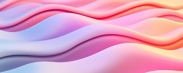 Poster - 3D abstract art background concept. A vibrant wavy background in soft pastel colors for creative design and art.
