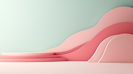 Poster - Geometric pattern design abstract background idea. Stylish abstract shapes in soft colors for modern design and creative concepts.
