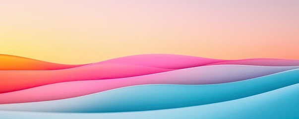 Poster - Geometric pattern design abstract background idea. Vibrant waves of colors blend beautifully in a serene, modern abstract landscape.