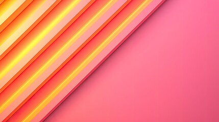 Poster - Geometric pattern design abstract background idea. Vibrant neon lines create a striking pattern against a soft pink background.
