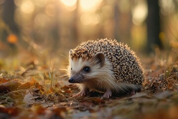 Aufkleber - A small hedge sits atop a pile of leaves, with plenty of natural texture and interest