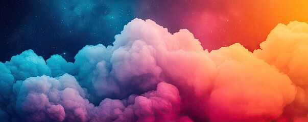 Poster - Aerial landscape abstract background idea. Vibrant clouds showcasing a blend of colors in a mesmerizing sky.