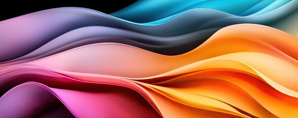 Poster - Dramatic nighttime abstract background concept. Vibrant waves of color create an abstract background with fluid motion and depth.