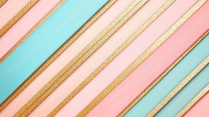 Poster - Abstract art background concept. Colorful abstract stripes in pastel hues with golden accents for creative design projects.