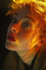 Aufkleber - Portrait of a redhead with bright facial features