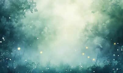 Aufkleber - Mystical forest scene with soft light and ethereal ambiance.