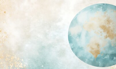 Fototapete - Abstract watercolor illustration featuring a globe on a textured background.