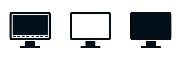 Poster - Computer icon set in three variations on transparent background