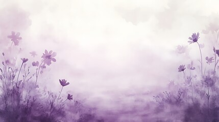 Poster - Soft purple flowers in a misty background, creating a serene and ethereal atmosphere.