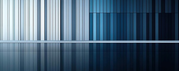 Poster - Dramatic nighttime abstract background concept. Abstract striped pattern in blue tones with a reflective surface for creative design.