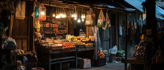 Poster - Fresh produce sold at an outdoor market, great for editorial use