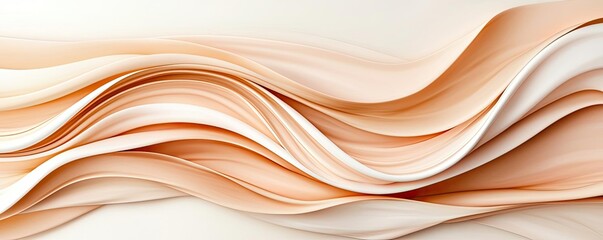 Poster - Abstract art background concept. Abstract waves in soft peach and cream tones create a seamless flow of color and texture.