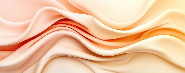 Poster - Abstract art background concept. Elegant and flowing fabric texture in soft peach tones, perfect for backgrounds or designs.