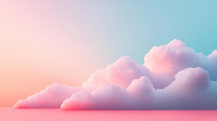 Poster - Abstract art background concept. Soft pastel clouds floating in a serene sky, evoking tranquility and peace.