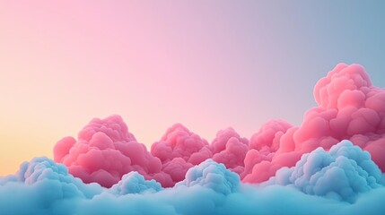 Poster - Abstract art background concept. Vibrant clouds illuminating the sky with stunning pink and blue hues at sunset.