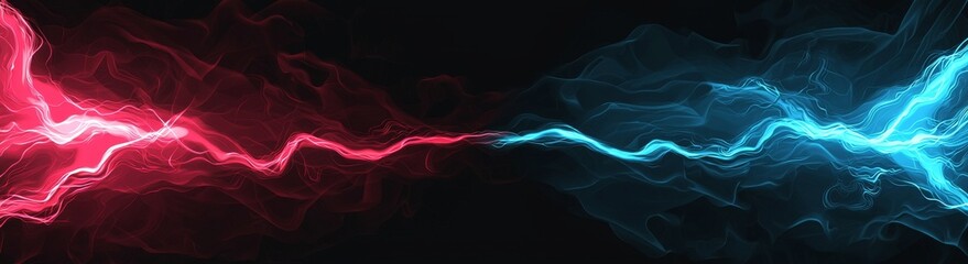 Poster - a long exposure tale of light on black is the focus of this abstract technology background