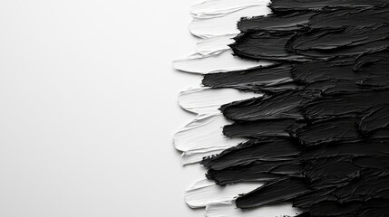 Aufkleber - Abstract art background concept. Textured black and white paint strokes creating a striking visual contrast.