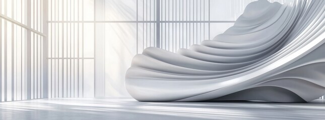 Poster - White urban texture serves as the backdrop for an abstract construction