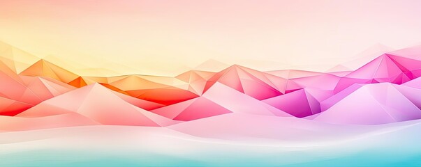 Poster - Abstract art background concept. Abstract geometric landscape with vibrant gradient colors in soft tones.