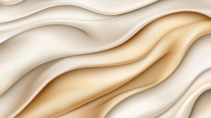 Poster - Abstract art background concept. Elegant abstract waves in soft shades of beige and cream create a soothing visual effect.