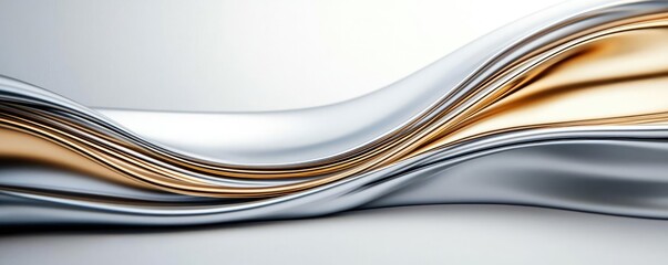 Poster - Abstract art background concept. Abstract flowing patterns of silver and gold create an elegant visual texture.