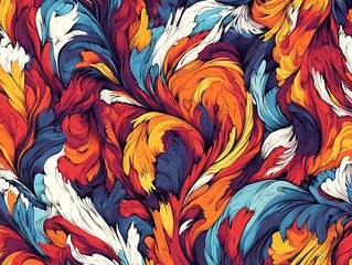 Poster - Vibrant abstract swirling pattern featuring bold colors and textures