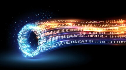 Poster - Digital network connections and particles form a cyberspace concept