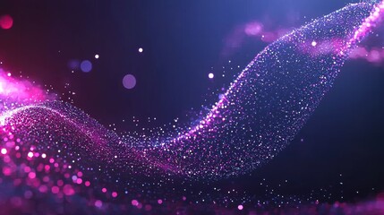 Poster - futuristic green dots and dynamic waves come together in a 3d rendering to create an abstract techno