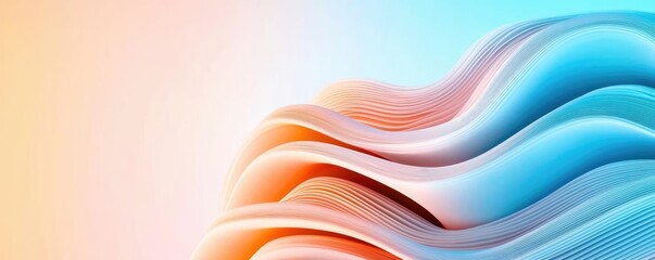 Poster - Minimalist graphic design abstract background concept. Abstract wave patterns in vibrant colors create a soothing artistic backdrop.