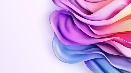 Poster - Minimalist graphic design abstract background concept. Colorful flowing fabric drapes creating a smooth and abstract background texture.