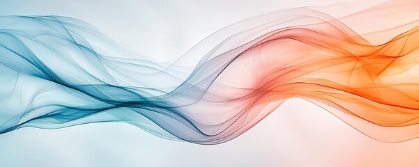 Poster - Minimalist graphic design abstract background concept. Colorful abstract waves creating dynamic flow and depth in a modern design background.