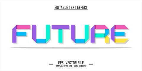 Fototapete - typography future word art illustration, editable text effect