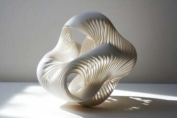 Aufkleber - A white sculpture sits atop a table, perfect for use in interior design, art, or decoration