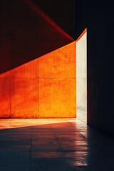 Aufkleber - A simple interior design concept featuring a red wall in a room