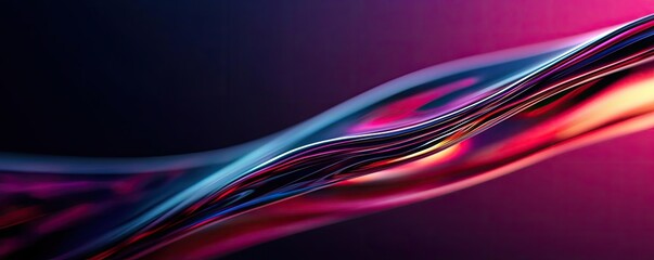 Poster - Minimalist graphic design abstract background concept. Abstract colorful wave pattern with vibrant lines and smooth curves in rich hues.