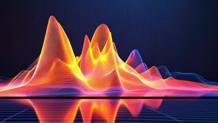 Poster - Colorful sound waves visualization showcases vibrant audio frequencies, highlighting peaks and valleys in dynamic display of light and motion, evoking energy and movement.