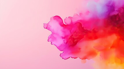 Poster - Digital watercolor painting abstract background idea. A vibrant blend of pink and orange hues, perfect for artistic backgrounds or designs.