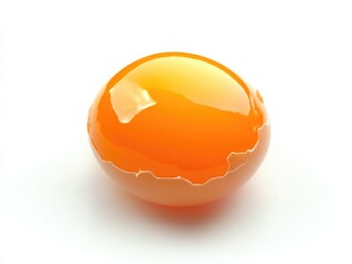 Poster - A cracked orange eggshell with a hole, ideal for use as a metaphor or symbol