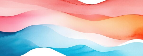 Poster - Digital watercolor painting abstract background idea. Abstract waves in vibrant colors creating a soothing and dynamic background effect.