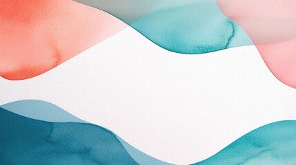 Poster - Digital watercolor painting abstract background idea. Abstract watercolor background with soft waves and vibrant colors for creative projects.
