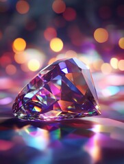 Aufkleber - Large diamond sitting on a reflective surface