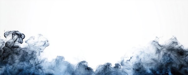 Poster - Ink illustration abstract background concept. Abstract smoke texture of blue and black colors for creative design projects.