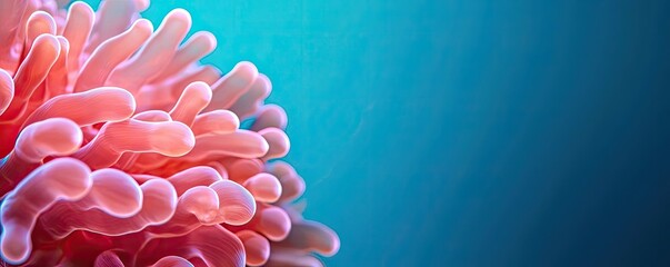 Poster - Seascape abstract background idea. Close-up of vibrant coral showcasing intricate textures and colors in a serene ocean.