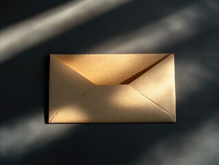 Aufkleber - A simple open envelope on a blue surface with no contents visible