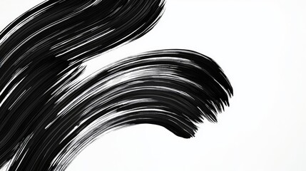 Poster - Ink illustration abstract background concept. Abstract black brush strokes on a white canvas for creative design projects.